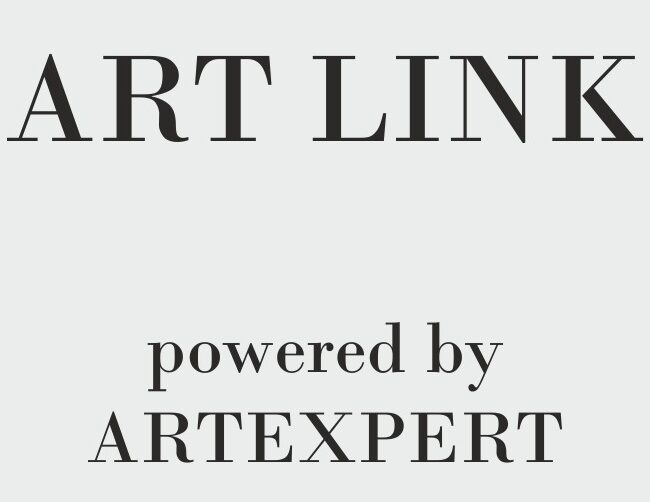 Black text on a light gray background reads "ART LINK" at the top and "powered by ARTEXPERT" below in smaller font.