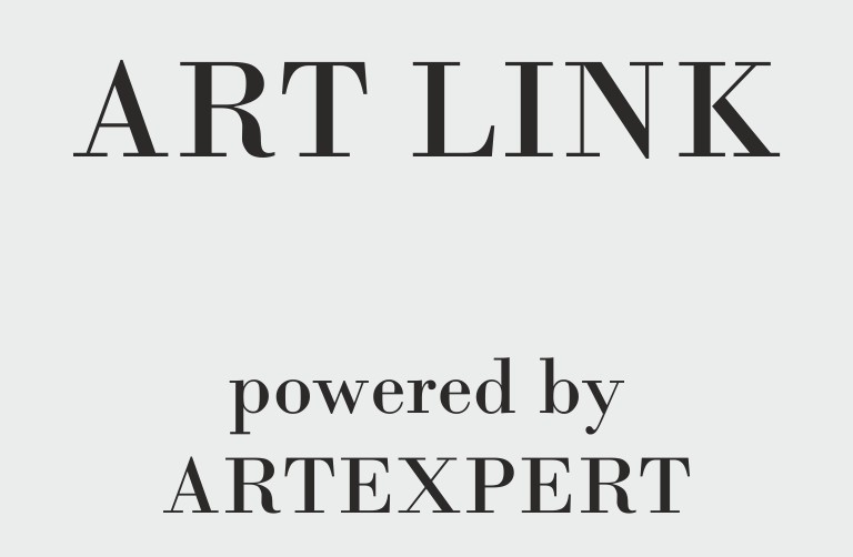 Black text on a light gray background reads "ART LINK" at the top and "powered by ARTEXPERT" below in smaller font.
